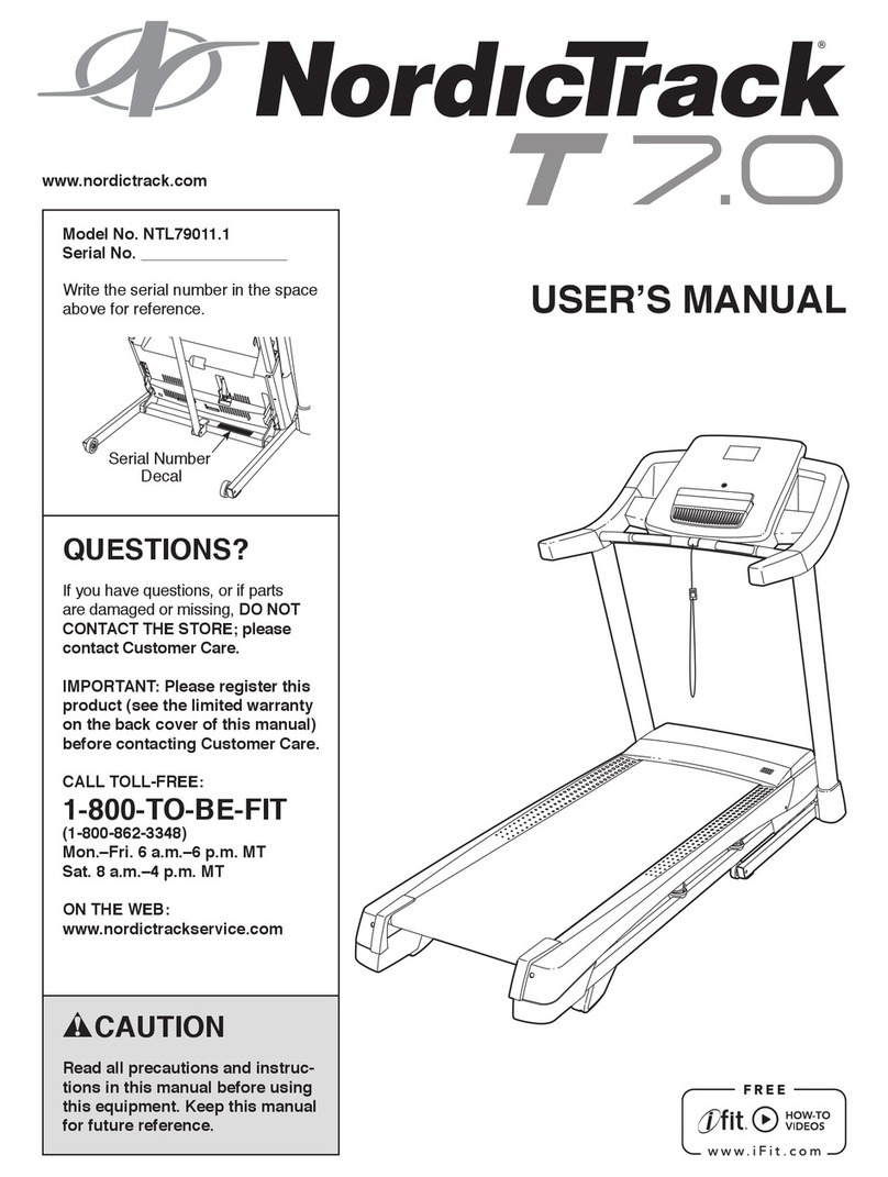 NordicTrack T 7.0 Treadmill User manual