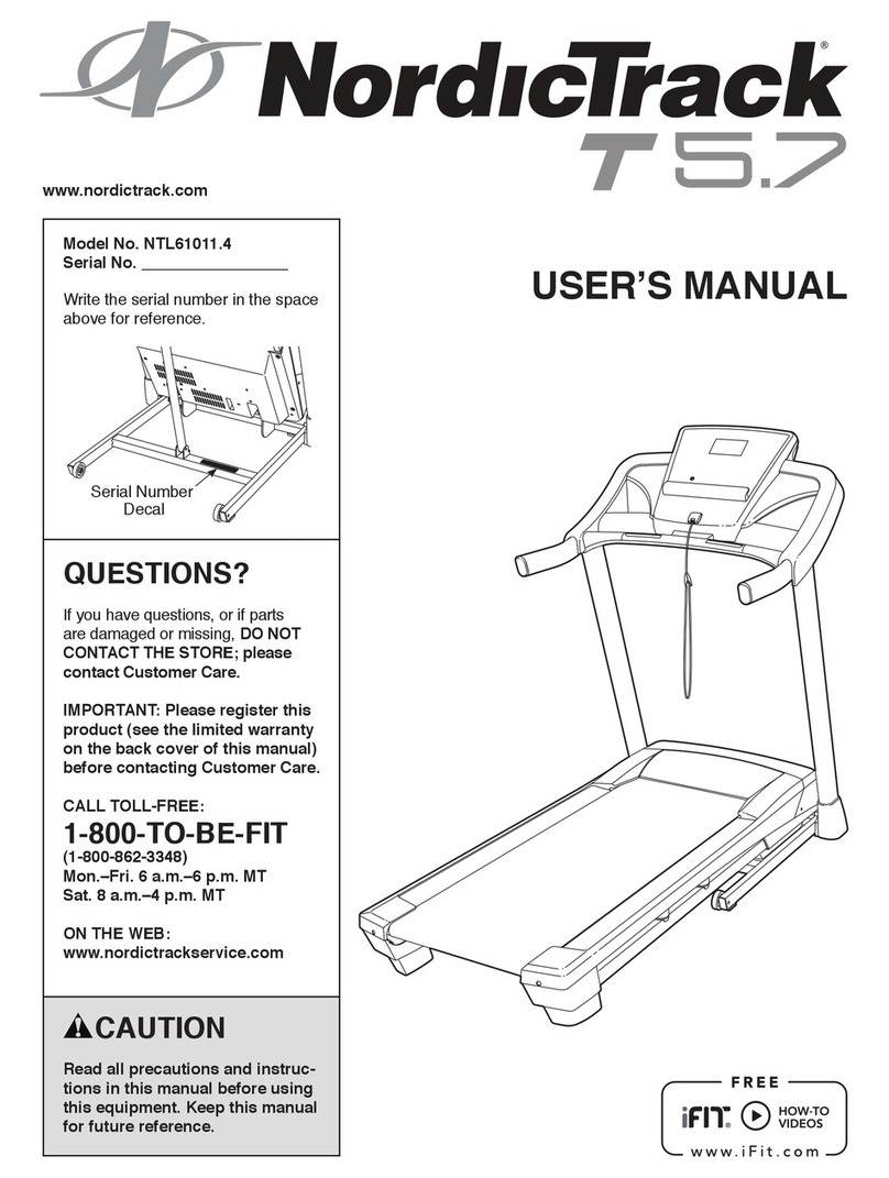 NordicTrack T 5.7 Treadmill User manual