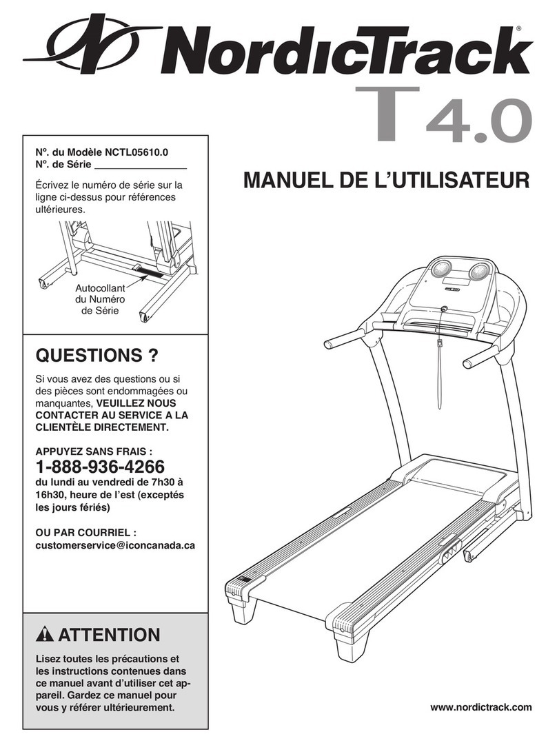 NordicTrack T 4.0 Treadmill User manual