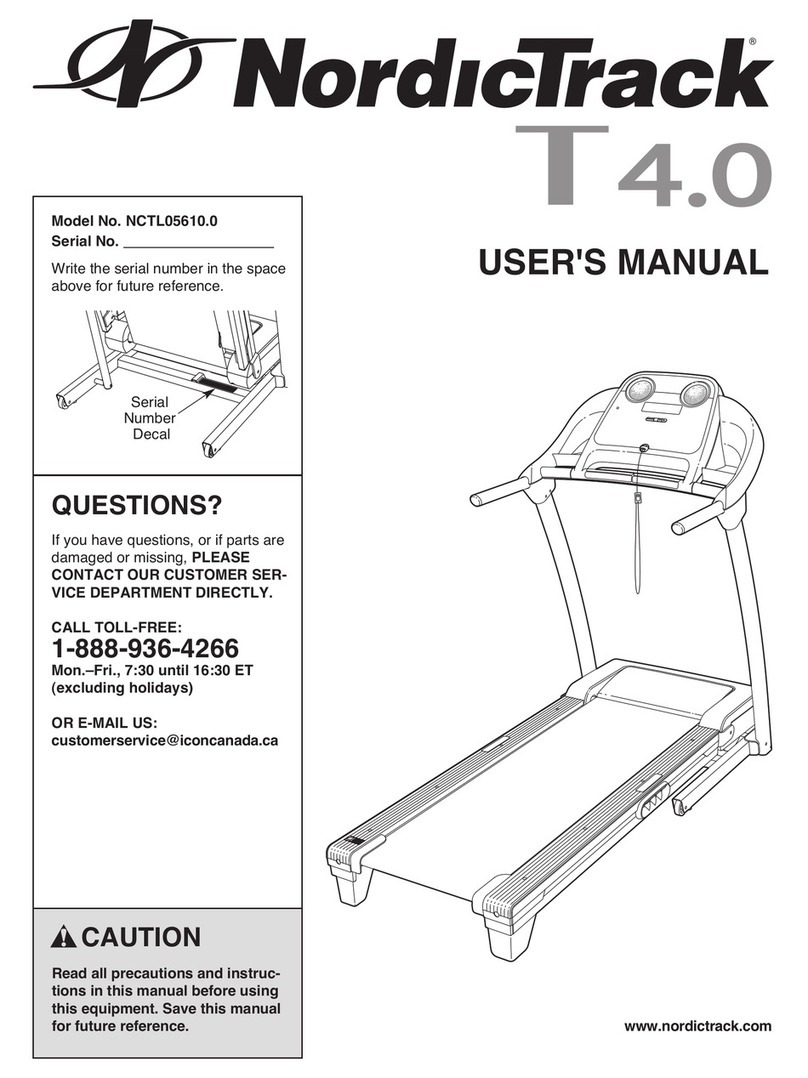NordicTrack T 4.0 Treadmill User manual