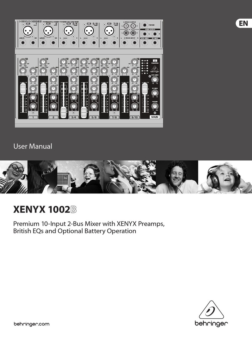 Behringer XENYX 1002B User manual Behringer XENYX 1002B User manual