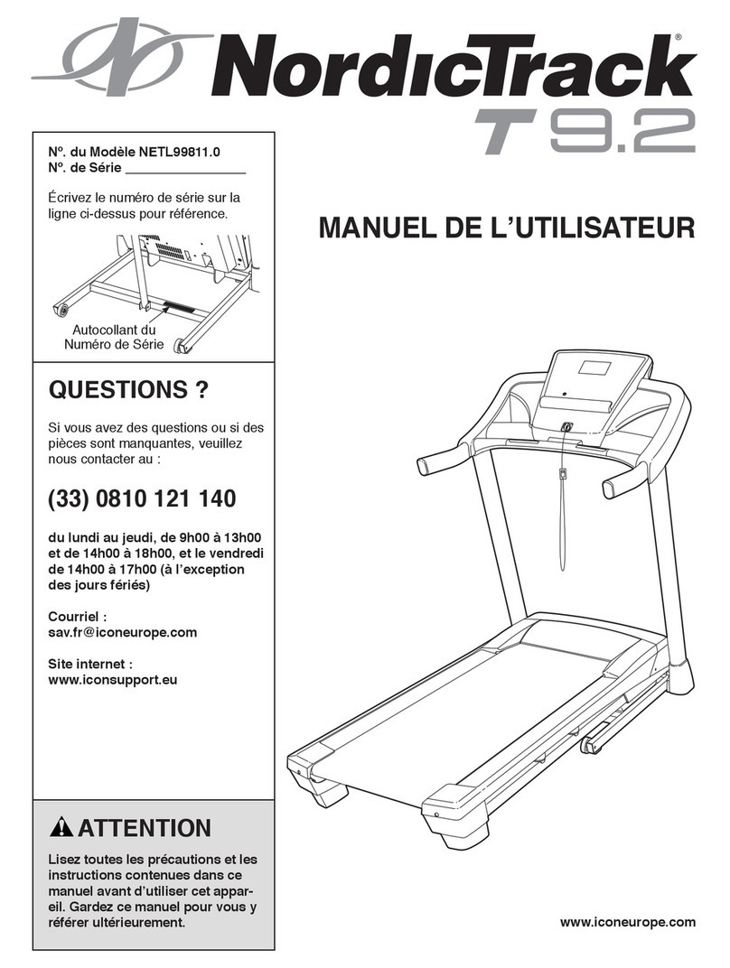 NordicTrack T 9.2 Treadmill Manuel de l'utilisateur