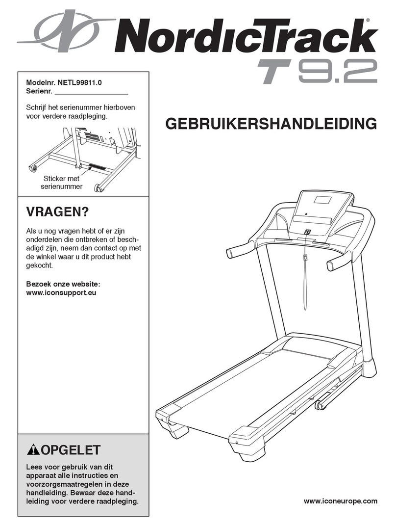 NordicTrack T 9.2 Treadmill Gebruikershandleiding