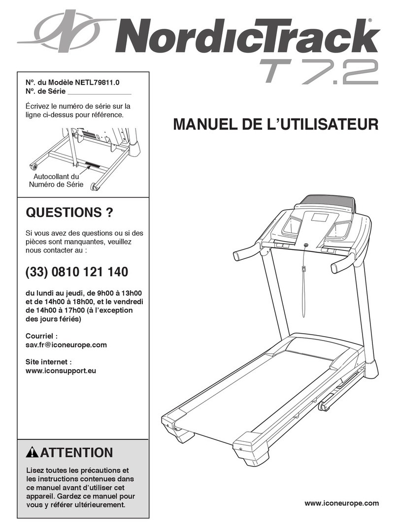 NordicTrack T 7.2 Treadmill Manuel de l'utilisateur