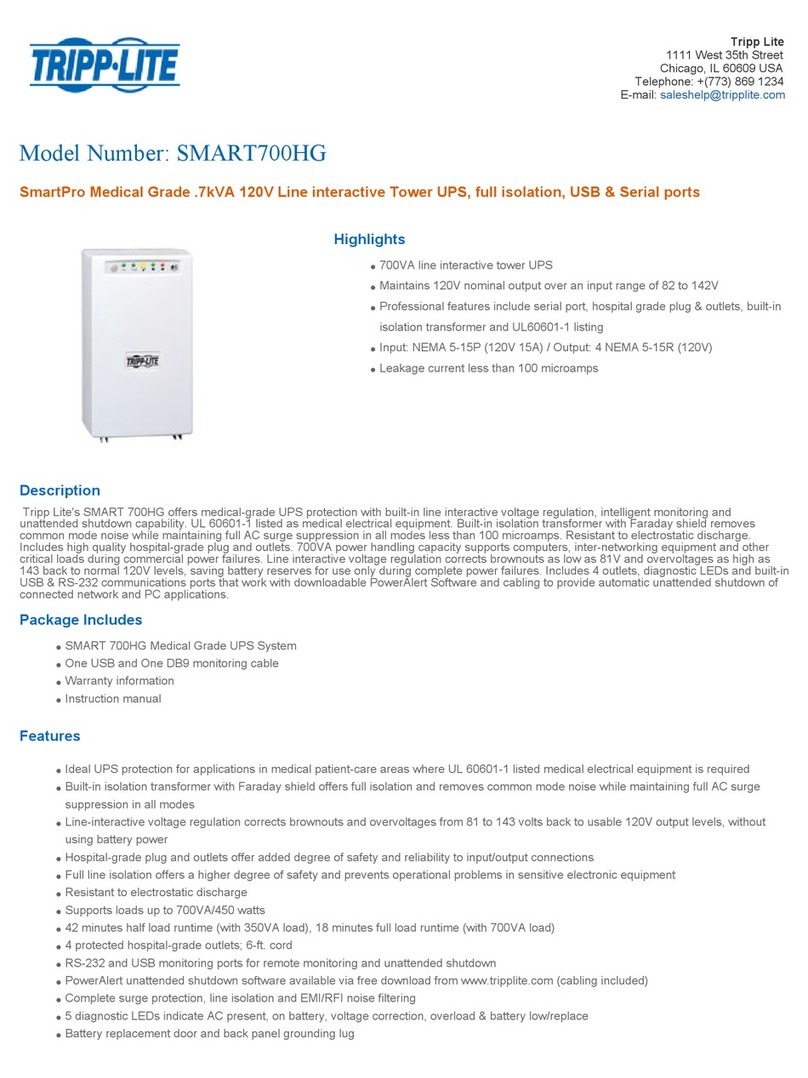 Tripp Lite SMART700HG User manual