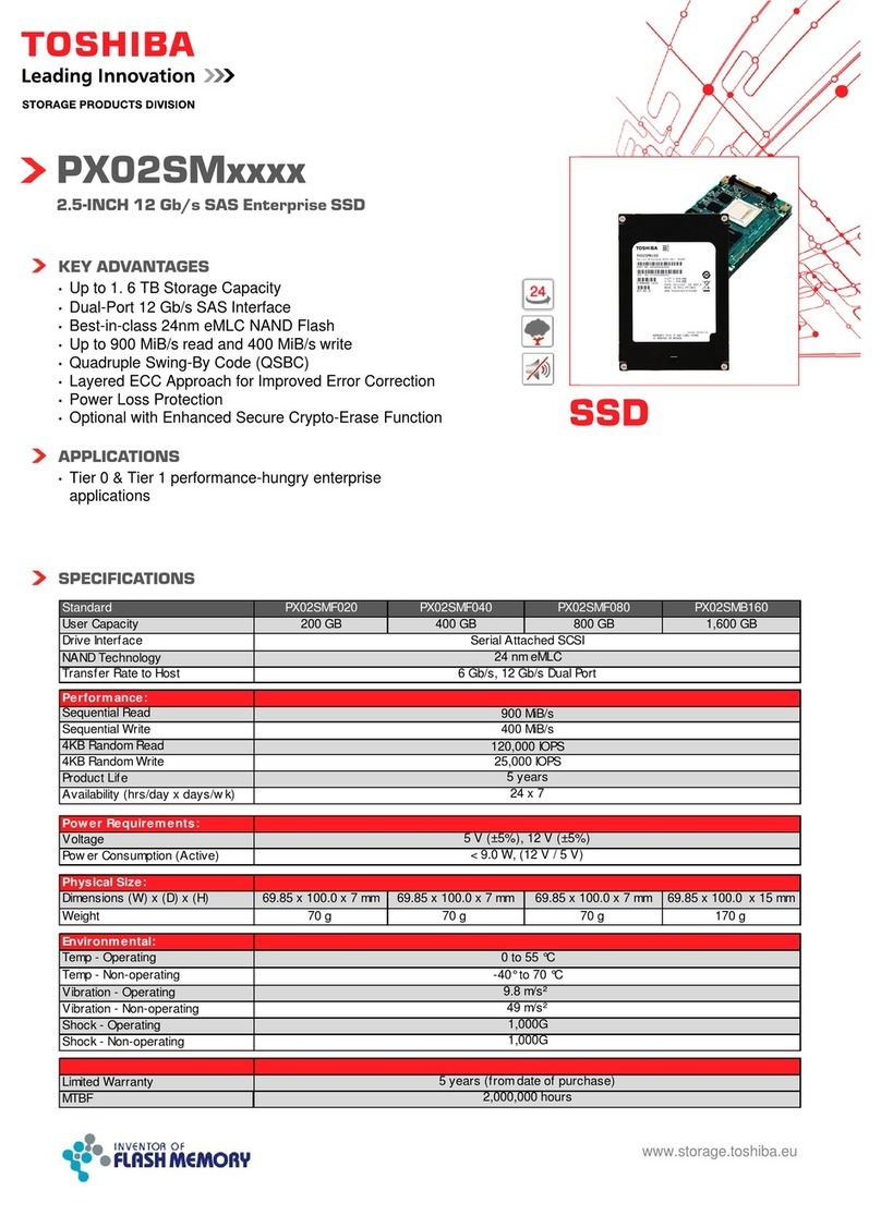 Toshiba PX02SM series Specifications Toshiba PX02SM series Specifications
