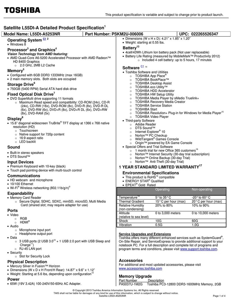 Toshiba Satellite L55DT-A User manual