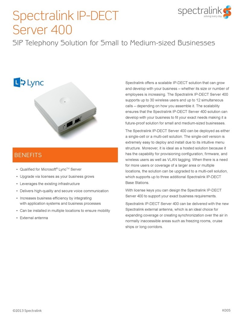 SpectraLink IP-DECT SERVER 400 User manual