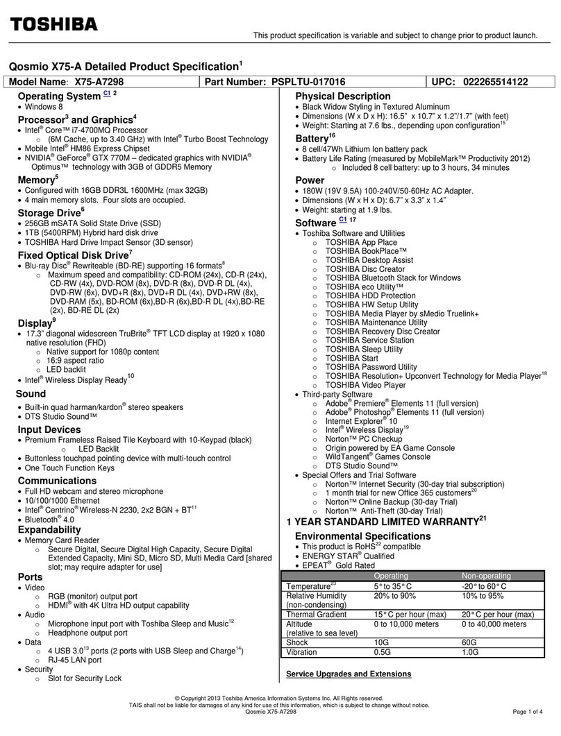 Toshiba Qosmio X75-A User manual