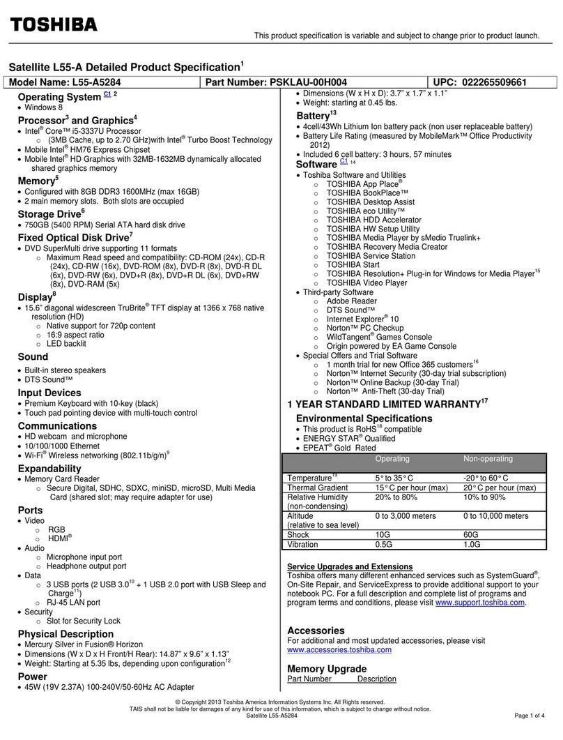 Toshiba Satellite L55-A User manual