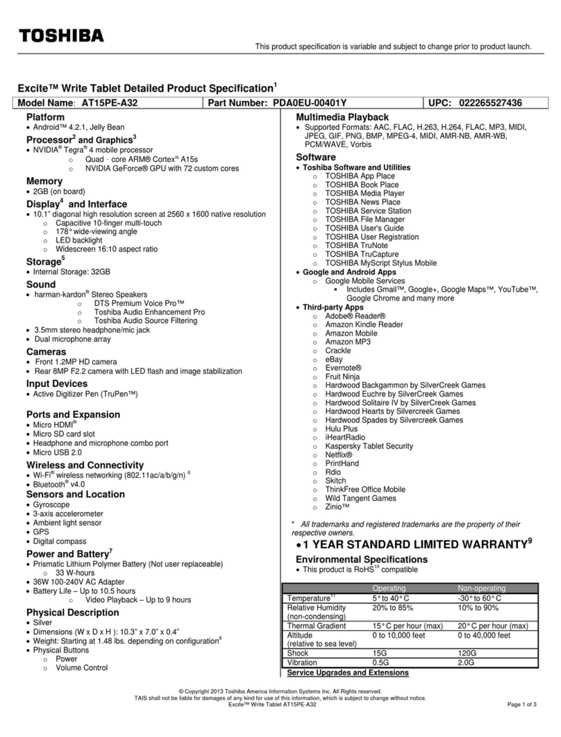 Toshiba Excite Write User manual