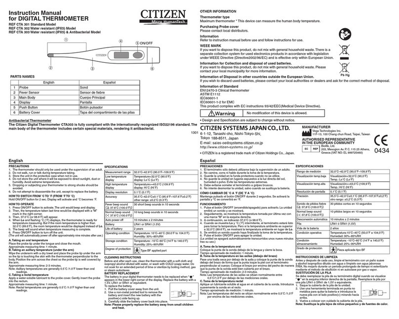 Citizen REF CTA 303 User manual