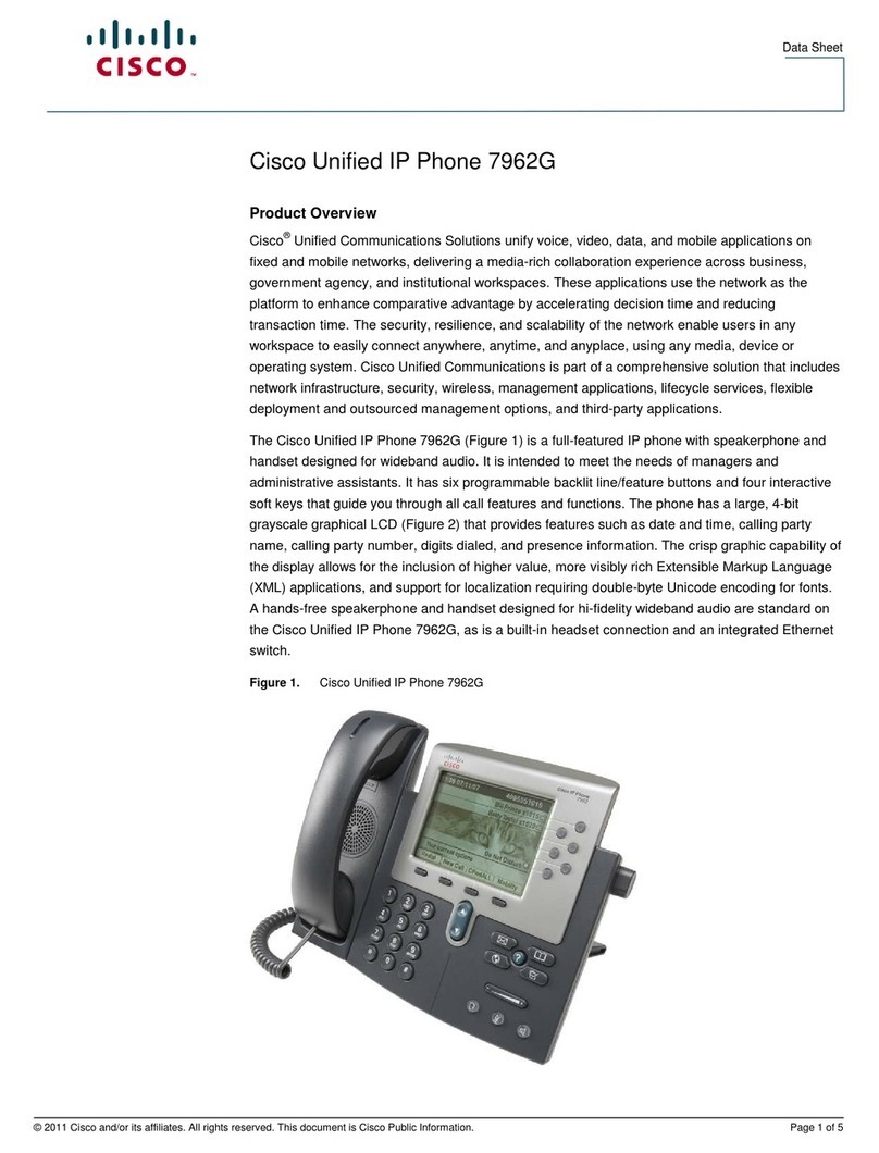 Cisco 7962G - Unified IP Phone VoIP Specifications