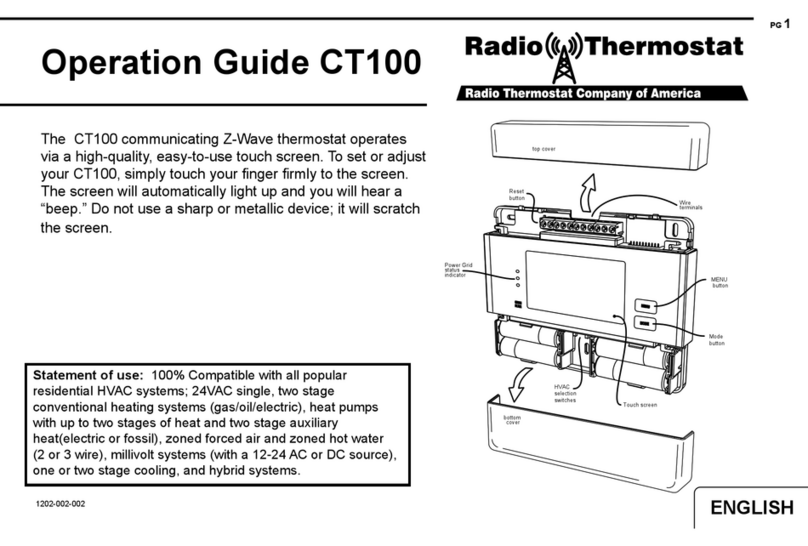 Radio Thermostat CT100 Operation guide