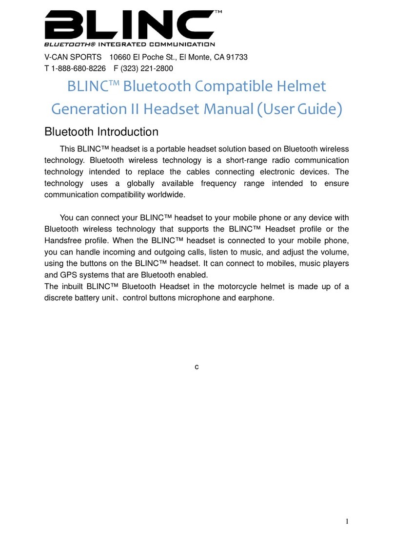 Blinc Bluetooth Compatible Helmet User manual