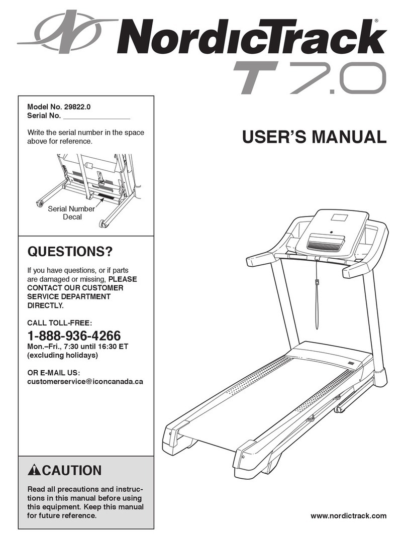 NordicTrack Tl T 7.0 Treadmill User manual