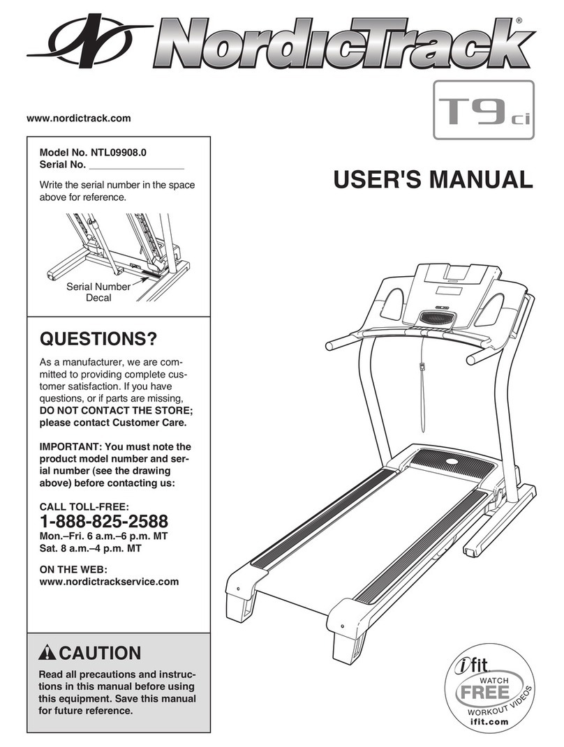 NordicTrack T9ci Treadmill user manual
