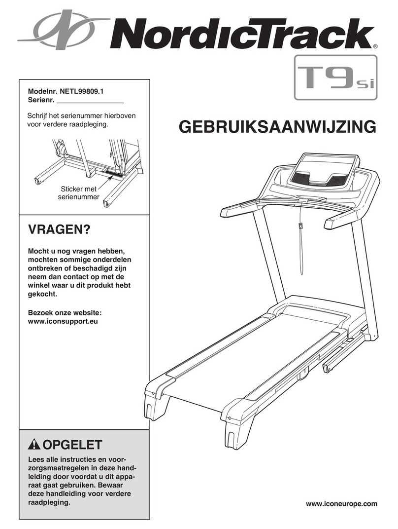 NordicTrack T9 Si Cwl Treadmill Gebruiksaanwijzing