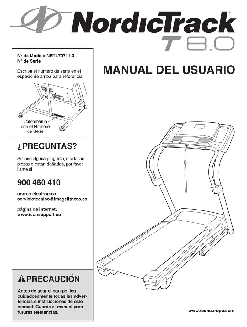 NordicTrack T8.0 Treadmill Manual Del Usuario