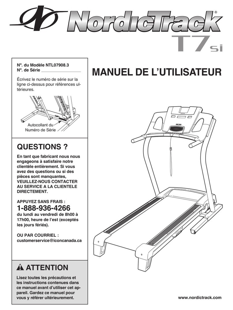 NordicTrack T7si Treadmill User manual
