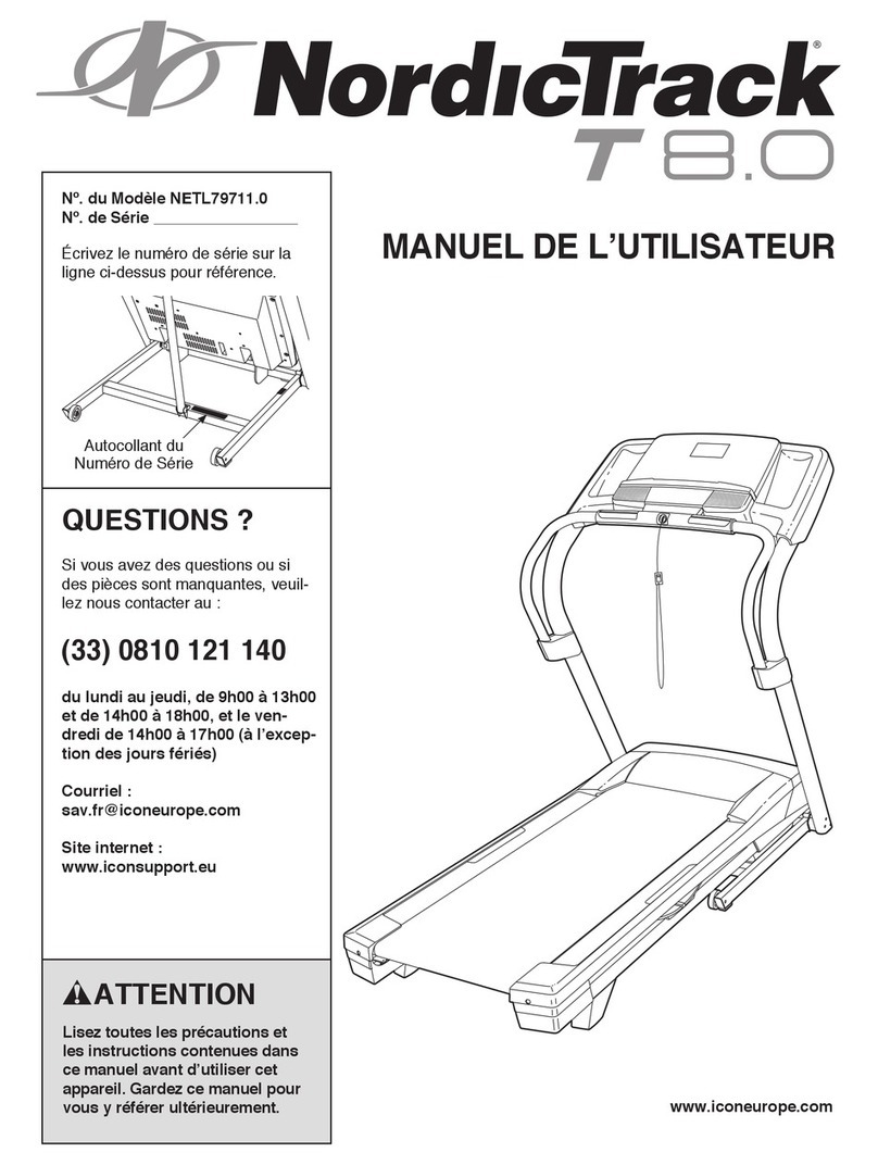 NordicTrack T8.0 Treadmill User manual
