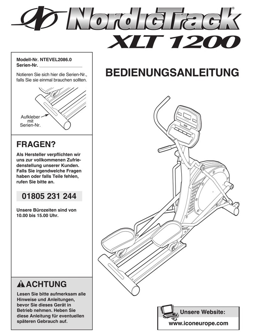 NordicTrack Xlt 1200 Elliptcal Quick start guide