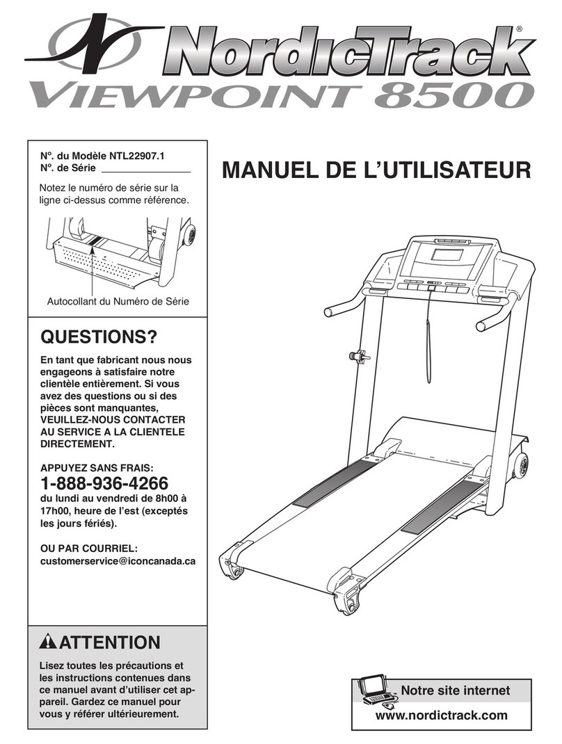 NordicTrack Viewpoint 8500 Treadmill User manual