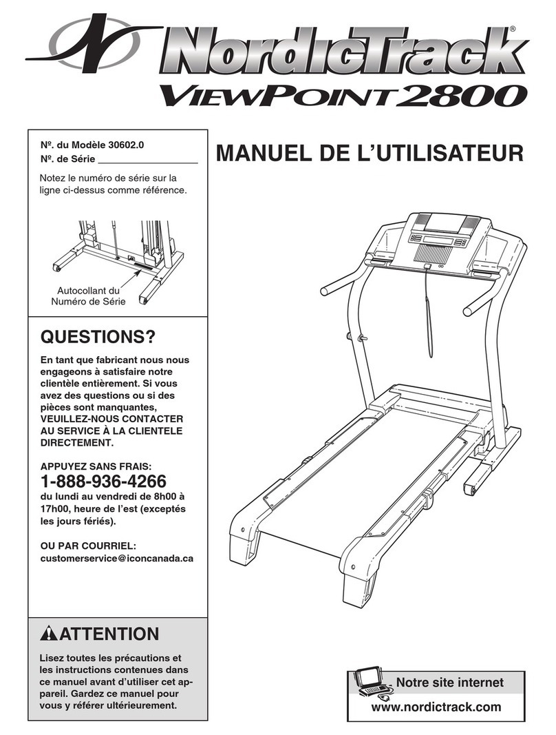 NordicTrack Viewpoint 2800 Treadmill Manuel de l'utilisateur