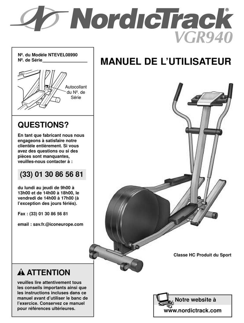 NordicTrack Vgr 940 Manuel de l'utilisateur