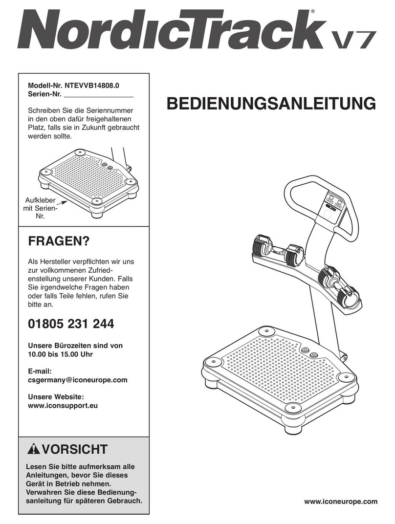 NordicTrack V7 Quick start guide