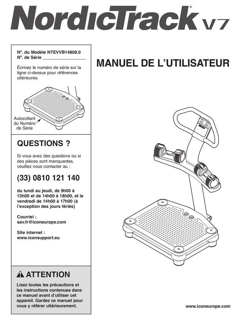 NordicTrack V7 Manuel de l'utilisateur NordicTrack V7 Manuel de l'utilisateur