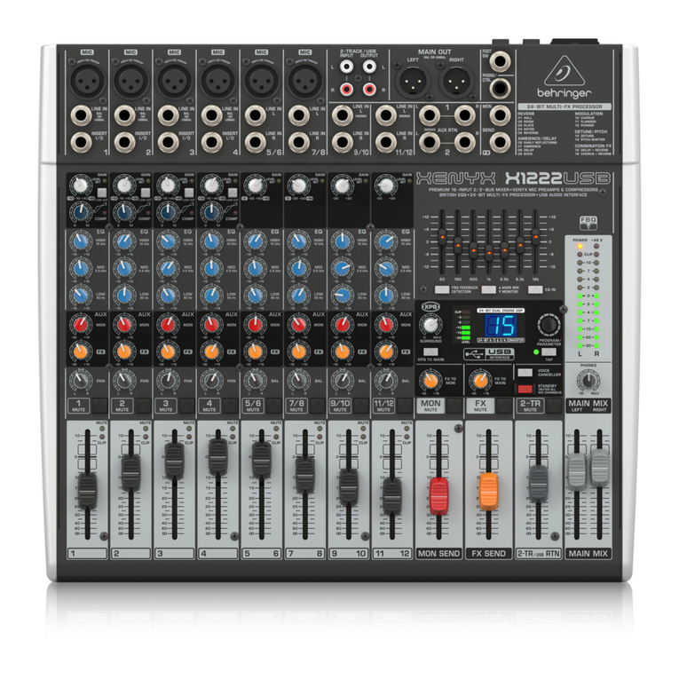 Behringer XENYX X1222USB user manual