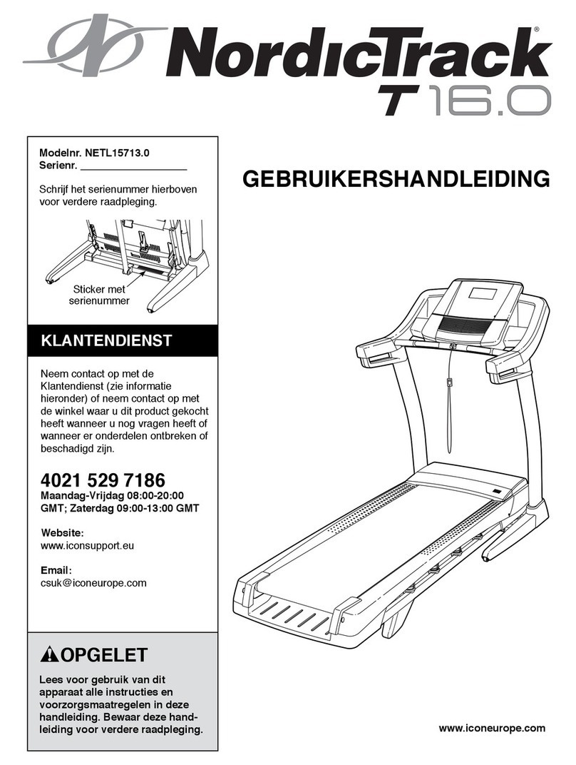 NordicTrack T16.0 Treadmill User manual