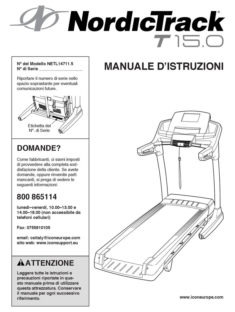 NordicTrack T15.0 Treadmill Operating and maintenance manual NordicTrack T15.0 Treadmill Operating and maintenance manual