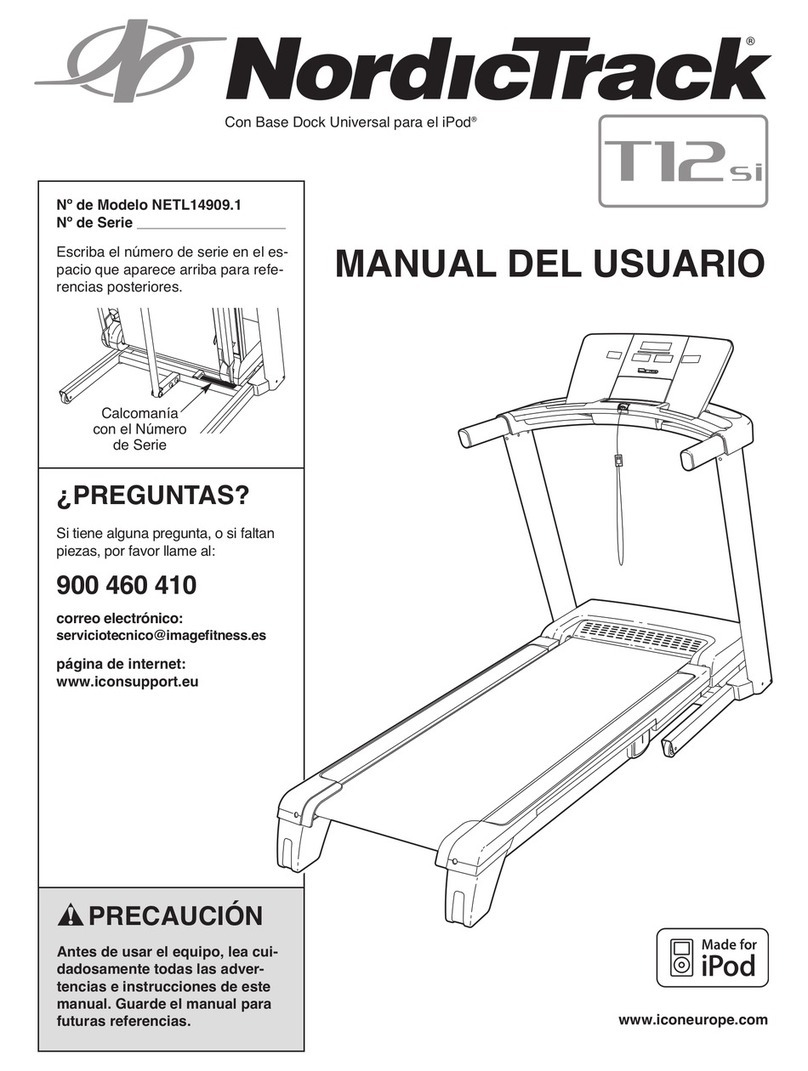 NordicTrack T12 Si Cwl Treadmill User guide