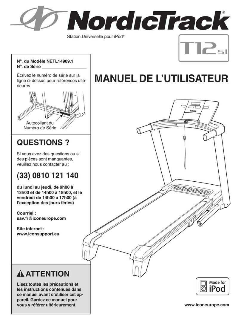NordicTrack T12 Si Cwl Treadmill User manual