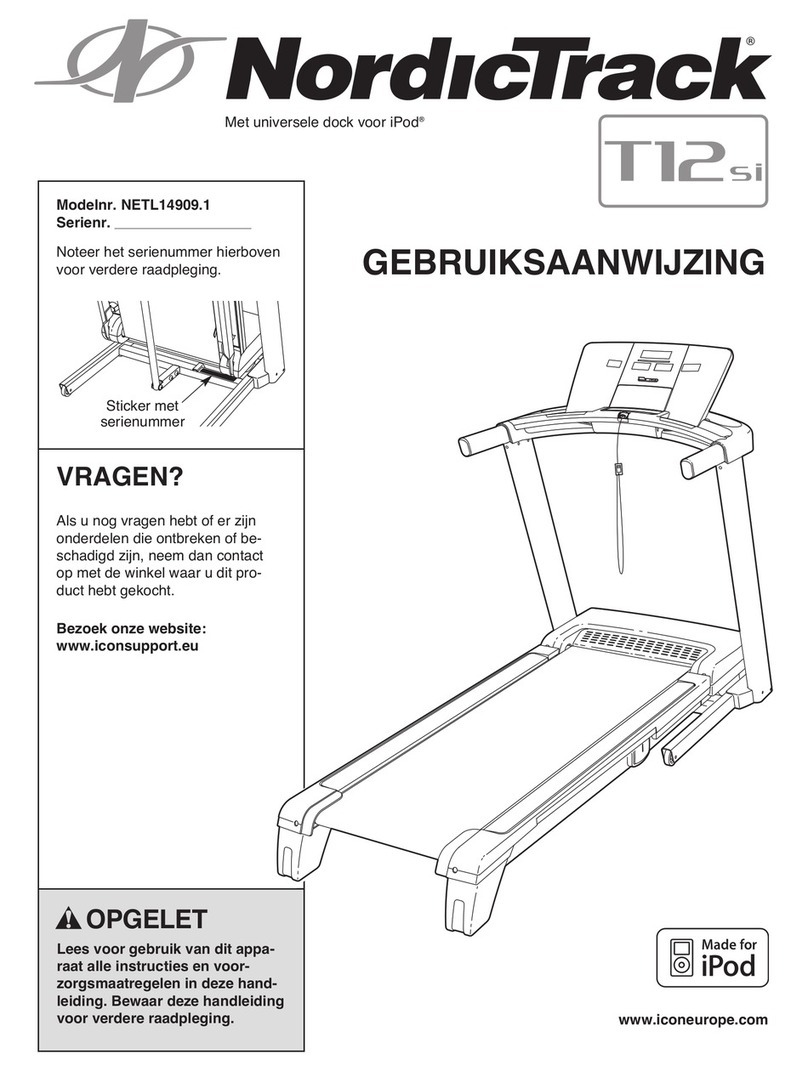 NordicTrack T12 Si Cwl Treadmill System manual