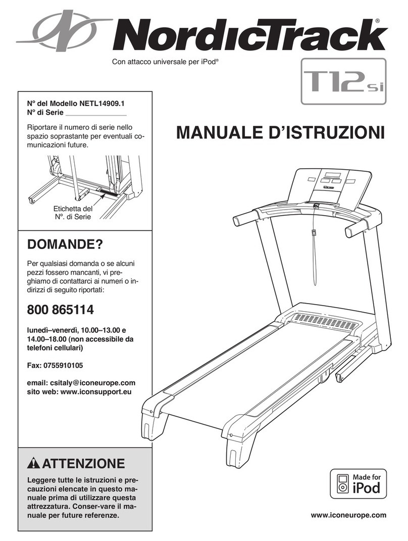 NordicTrack T12 Si Cwl Treadmill Manuale d'istruzioni