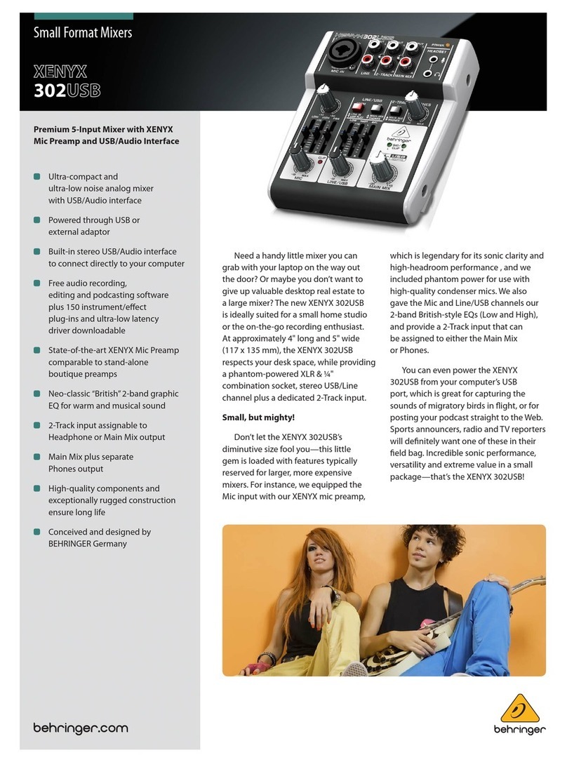 Behringer XENYX 302USB User manual