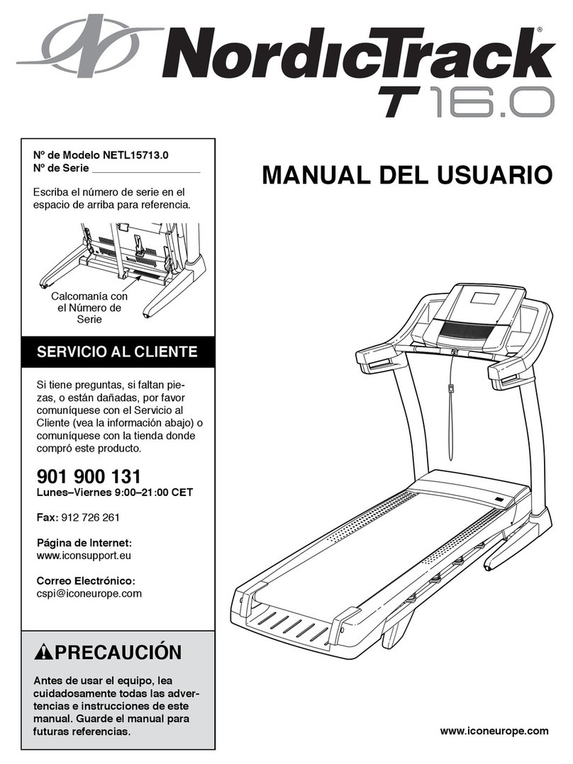 NordicTrack T16.0 Treadmill User guide