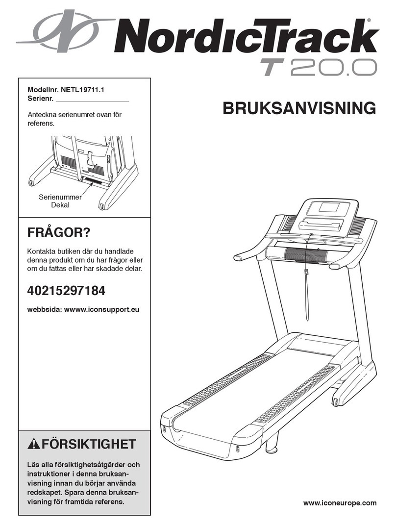 NordicTrack T20.0 Treadmill Bruksanvisning