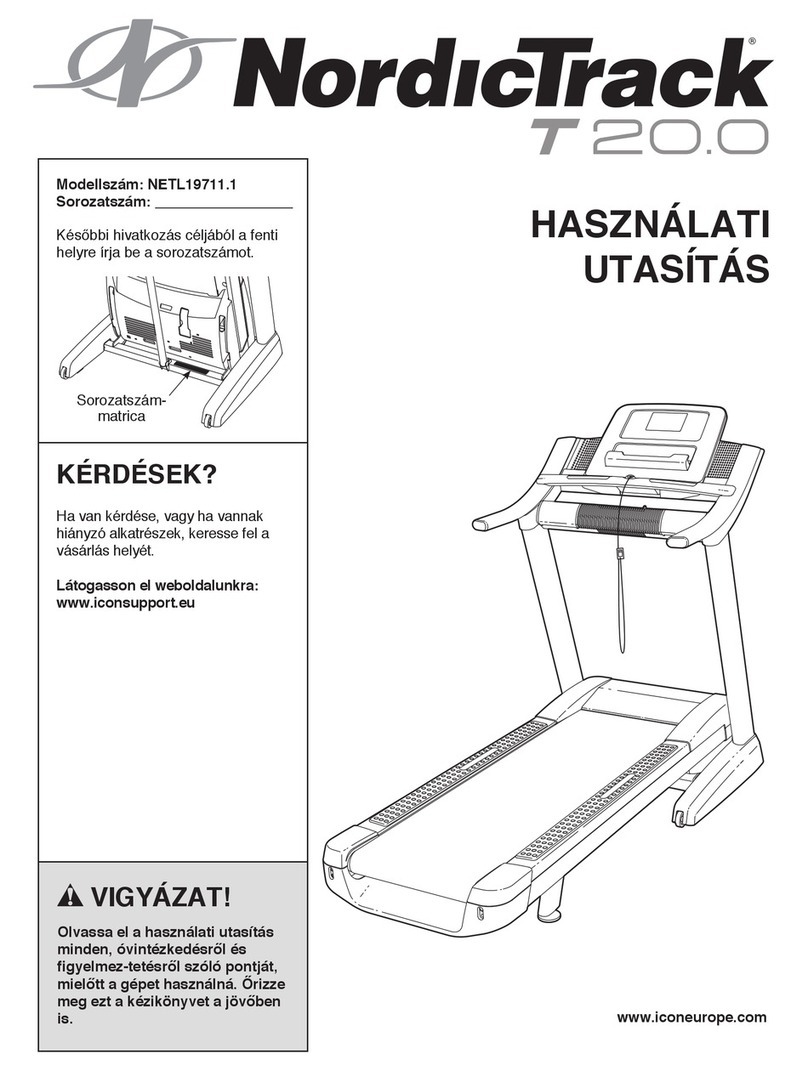 NordicTrack T20.0 Treadmill User manual