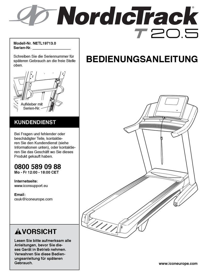 NordicTrack T 20.5 Treadmill Bedienungsanleitung