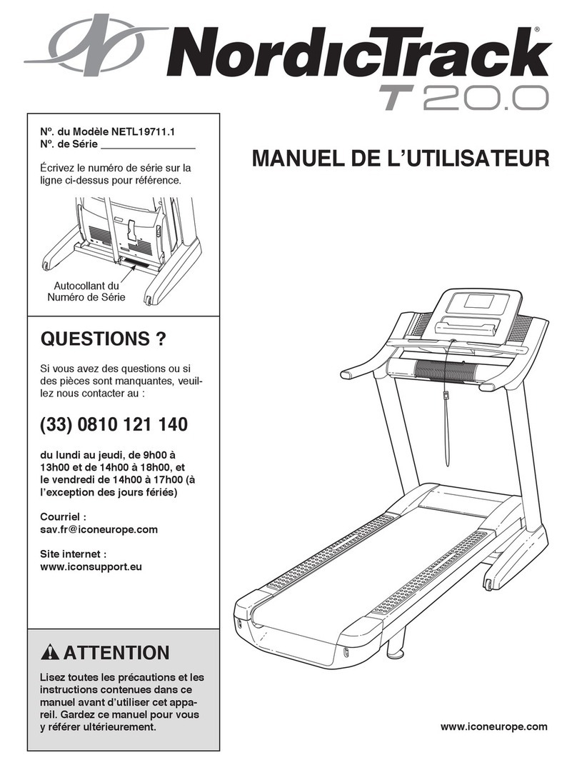 NordicTrack T20.0 Treadmill Manuel de l'utilisateur