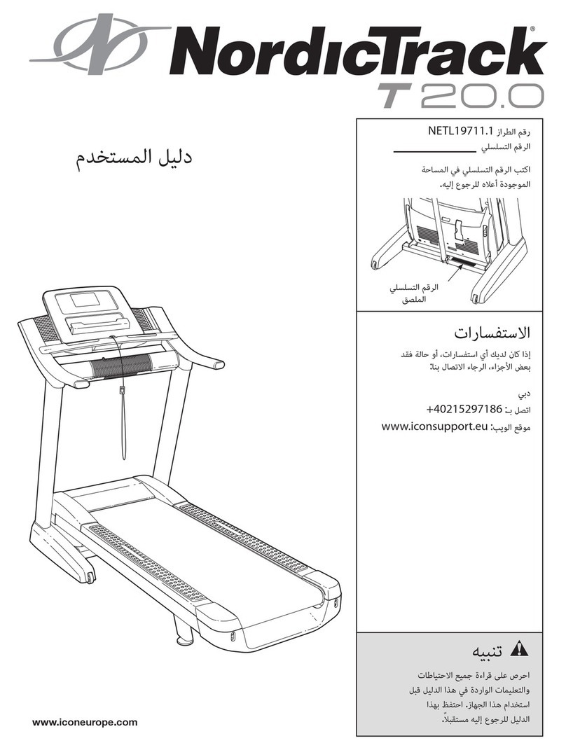 NordicTrack T20.0 Treadmill User manual