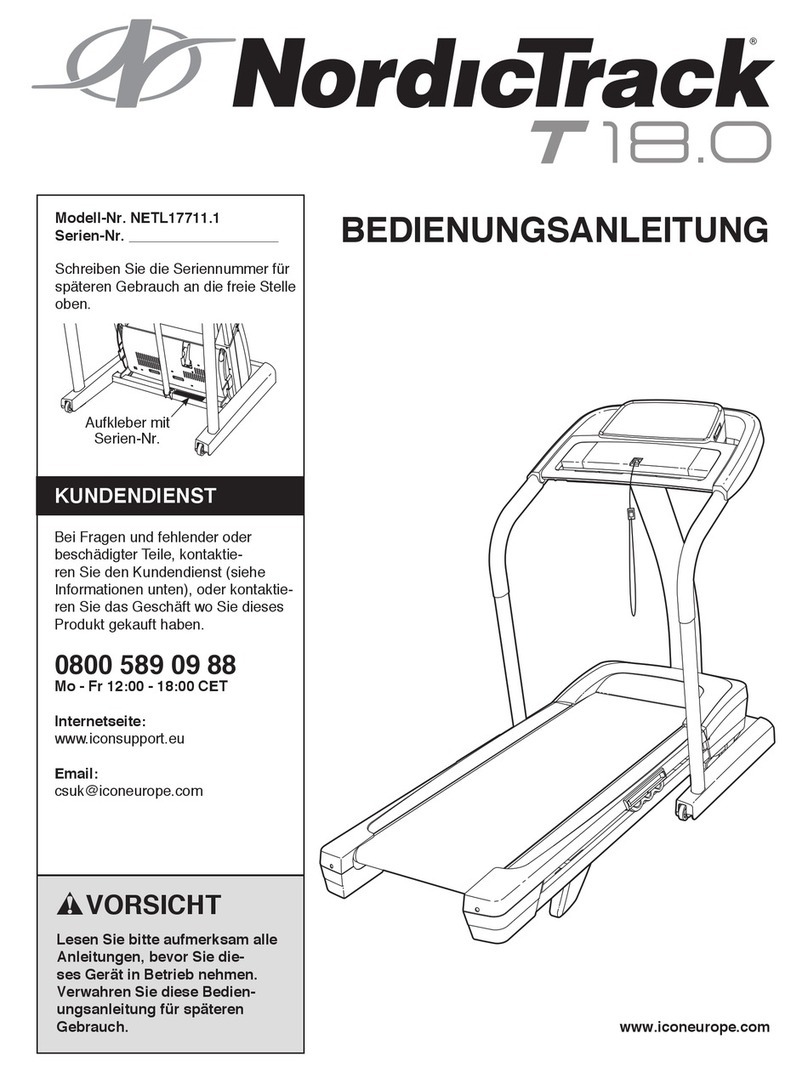 NordicTrack T18.0 Treadmill Bedienungsanleitung