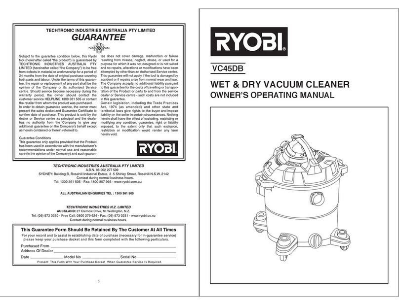 Ryobi VC45DB Operation manual
