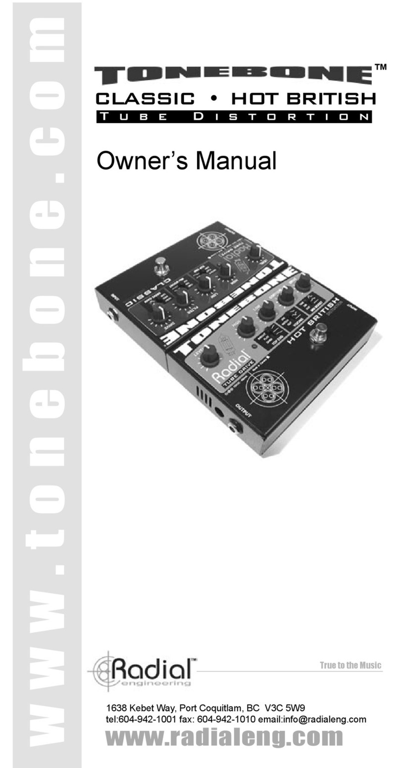 Radial Engineering Tonebone owner's manual