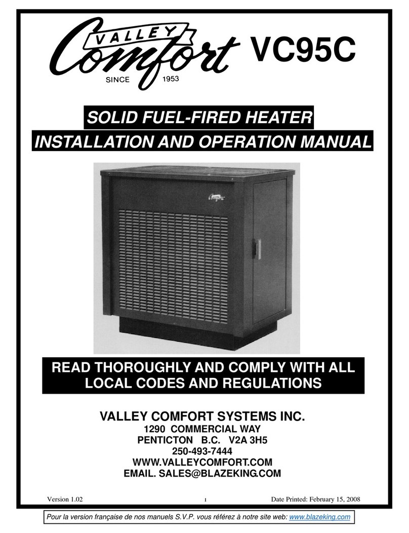 Valley Comfort Systems VC95C Installation and operation manual Valley Comfort Systems VC95C Installation and operation manual