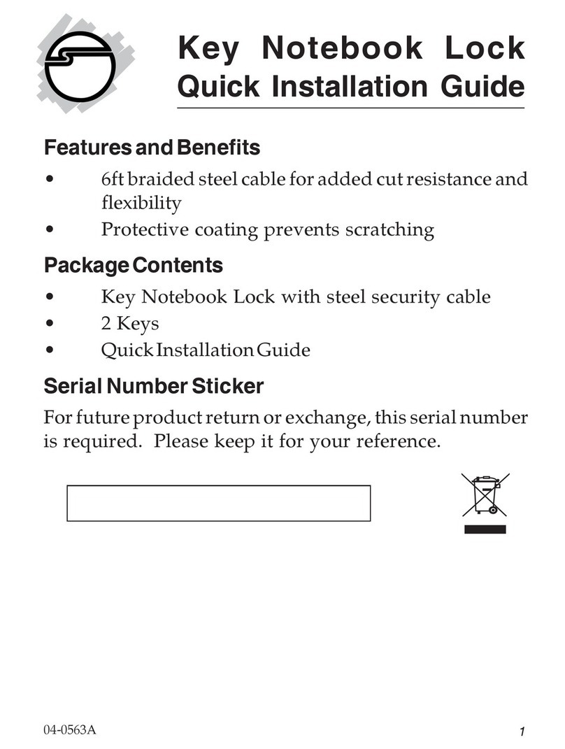 SIIG Key Notebook Lock Quick installation guide